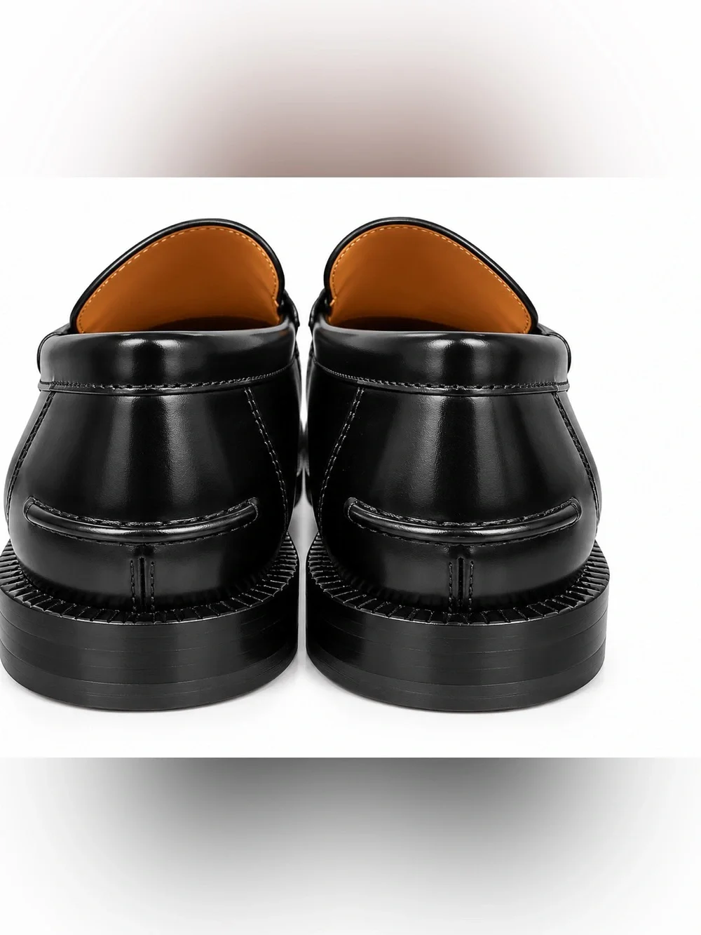 Gucci Black Leather GG Logo Penny Loafers